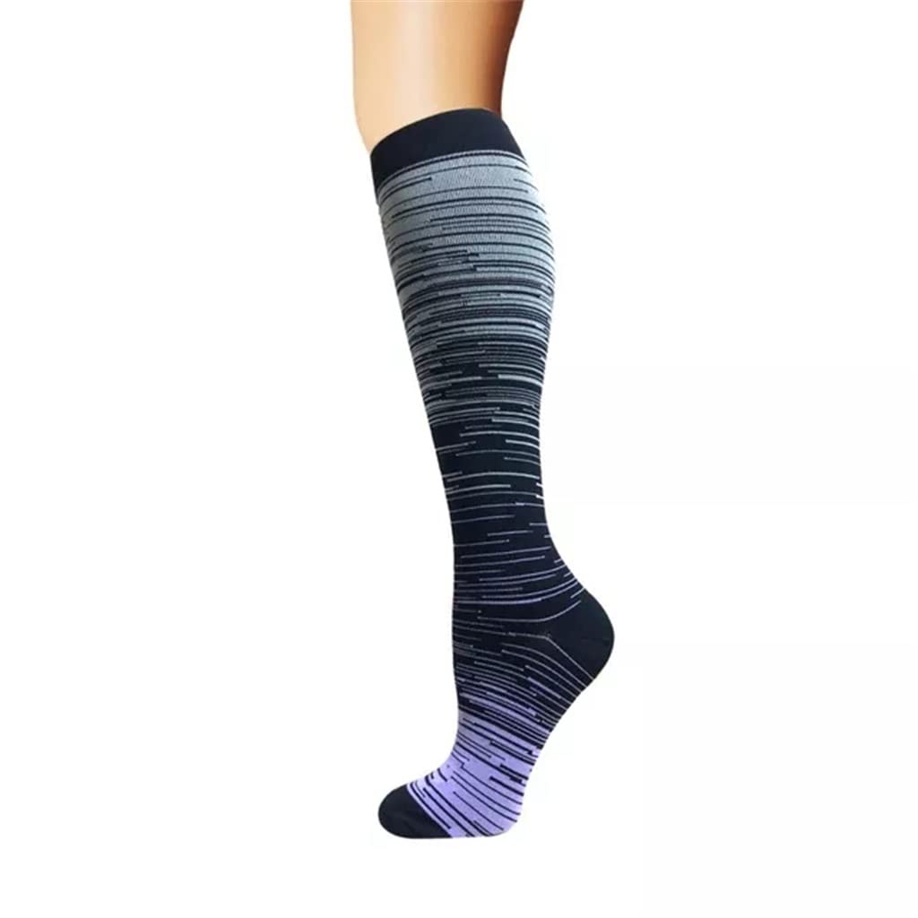 Kompressionsstrümpfe, Golfsocken, Fußballsocken, langer Schlauch, Outdoor-Sport, leuchtende Farben, Wandern, Laufen, Fitness