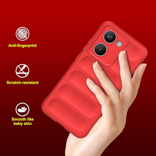 Image of amazon basics Back Case Cover for Realme P3 Ultra 5G | Compatible for Realme P3 Ultra 5G Back Cover | Liquid Silicon Magic Case with Camera Protection | Red