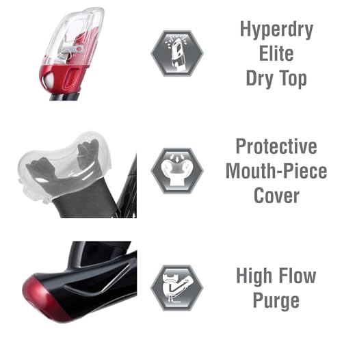 Combo Máscara y Tubo de Snorkel Seco TUSA Sport Visio Tri-Ex Serie Negra Adultos miniatura 3
