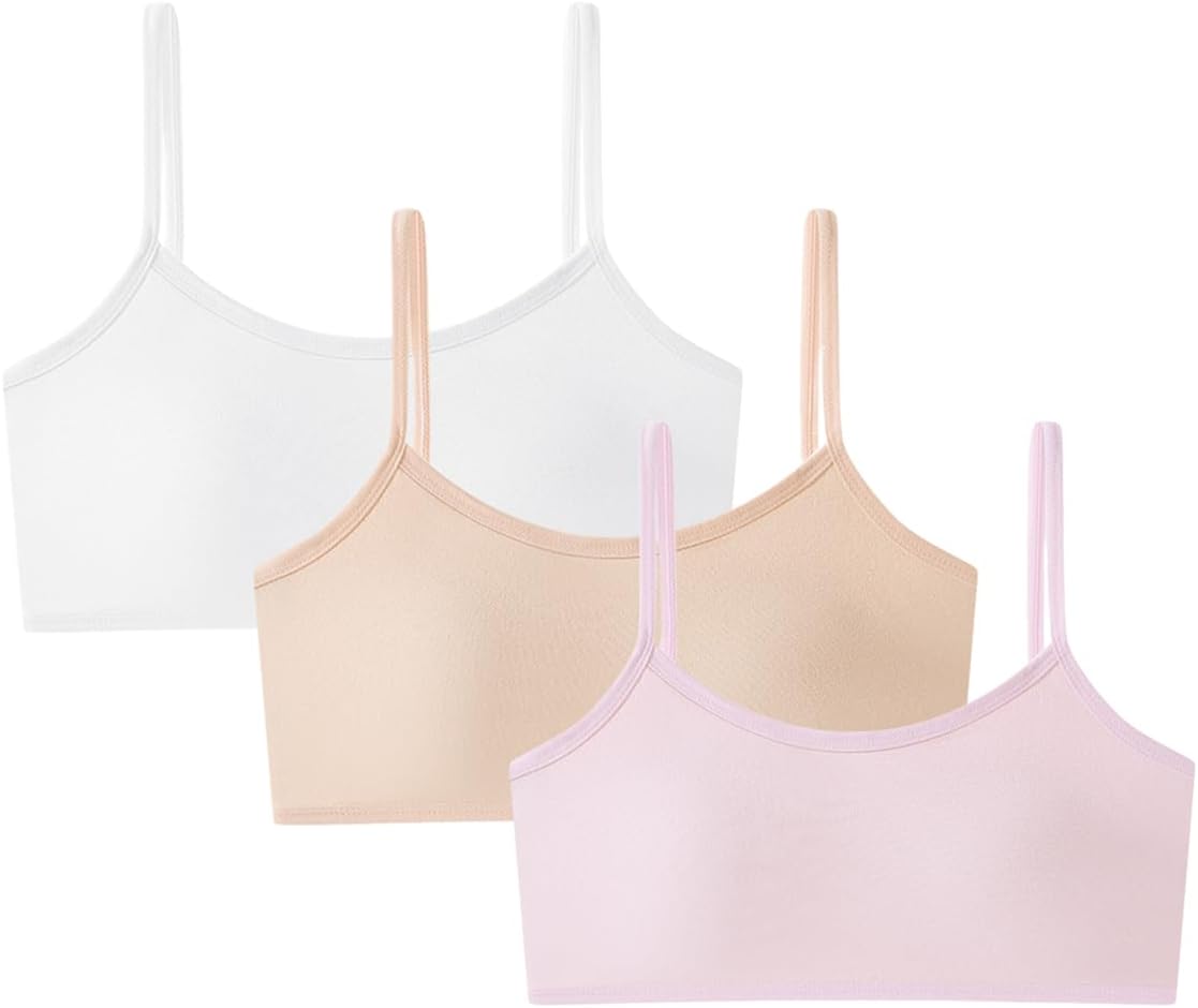 Teen Girls Cotton Training Bras Sports Bralettes Racerback Cami