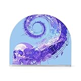Servilletero acrílico acrílico abstracto con notas musicales de esqueleto morado para fiestas, bodas, eventos, servilletero moderno independiente, decoración del hogar para baño, restaurante