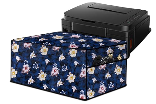 Stylista Waterprood and Dustproof Printer Cover Suitable for Canon PIXMA MegaTank G3000, Floral Pattern Multi-Blue, Polyester