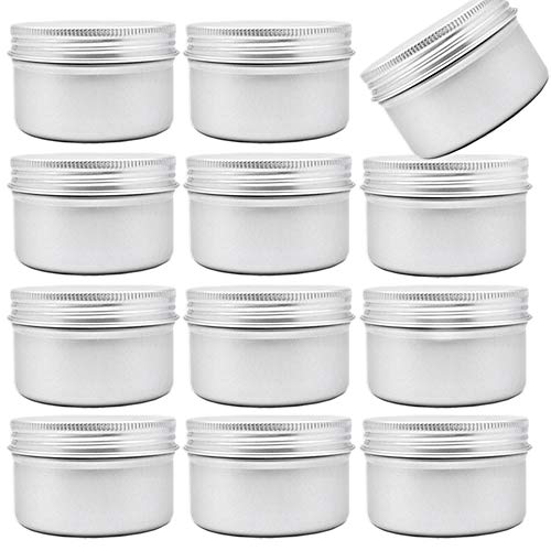 12pcs 4oz/120ml Metal Candle Tins,Aluminum Tin Cans with Screw Lid Containers, Aluminum Screw Top Round Steel Cans for Candle Making,Gift Boxes Spice Storage and DIY Crafts