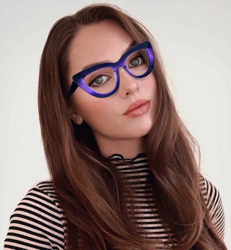 Image of VOOGLAM Stylish Cateye Blue Light Blocking Glasses for Women Anti Eyestrain Dry Eyes Eyewear Pastora