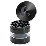Cinder Brands - Clear Cut 4 Piece Herb Grinder – 2.75' Manual Dry Herb Grinder, Spice Mill with Transparent Storage Chamber & Diamond-Sharp Teeth, Aluminum Alloy, Portable, Easy-Clean Design