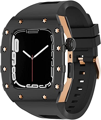 Boîtier en acier inoxydable Apple Watch bracelet caoutchouc agate