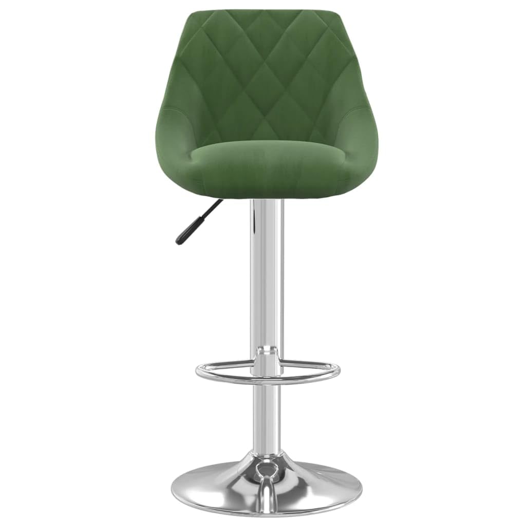 Taburete de bar de terciopelo verde oscuro con resorte de gas, altura regulable de 82 a 103 cm, reposapiés integrado, giratorio 360 grados, para cocina, mostrador, isla, salón