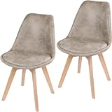Sanesuline イームズチェア 座面高め ダイニングチェア 椅子 シェルチェア Eames 北欧 韓国 勉強 リプロダクト 木製脚 2脚セット アイボリー(PUレザー)