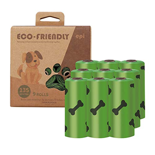Image of Dog poop bag, super thick dog trash bag, suitable for dog poop, biodegradable dog poop bag, strong dog bag, lavender scented eco-friendly dog bag, 135 bags