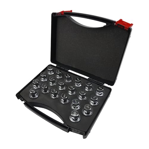 JUEDIMA 20pcs Wheel Lock Lug Nut Remover Kit Automotive Wheel Anti-Theft Screw Removal Key Socket Set Compatible with BMW