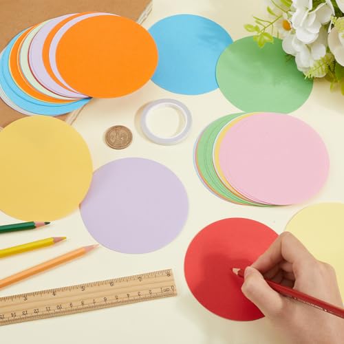 SOFPLATE 100 peças de recortes redondos de papel para sala de aula, círculo, sortidos, pontos colori