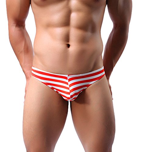 AWEIDS Ropa interior de algodón sexy para hombre tanga a rayas