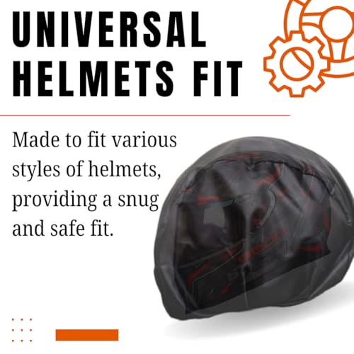 Image of Polyester Helmet Cover - Protects from Dust, Rain, Scratches | Dustproof Waterproof Lightweight and Durable Secure Universal Size Helmet Storage Bag for Motorcycles