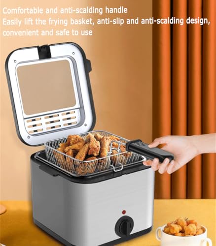 Friteuse électrique 2,5 L en acier inoxydable avec panier amovible