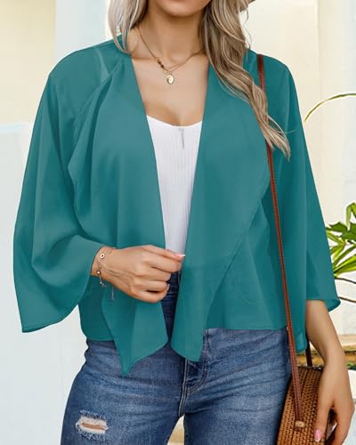 Image of Womens Summer Tops Short Shrugs Kimono Cardigans Casual Chiffon Bolero Jackets 2026