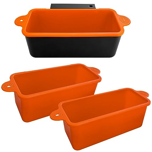 AKSDTH 2 Pack Blackstone Silicone Grease Cup Liners for 36 28 22 17 Inch Griddle Reusable Catcher Liner Grill Tray Blackstone Accessories Replacement of Aluminum Foil Drip Pans Orange