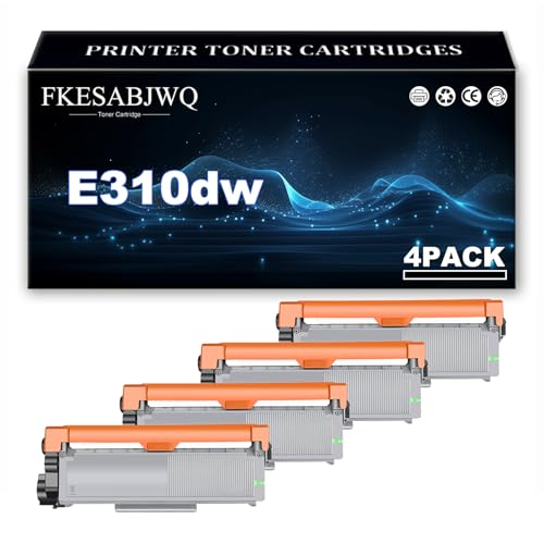 FKESABJWQ Cartucho Tóner E310dw, Cartuchos Tóner Compatibles P7RMX 593-BBKD para DELL E515dn E515dw E514dw E310dw Impresoras,Black-4 Pack