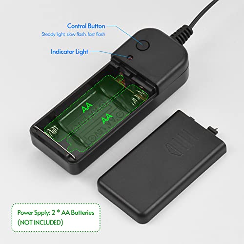 LED assustador acende com luz constante Flash lento Flash rápido 3 modos Alça elástica ajustável par