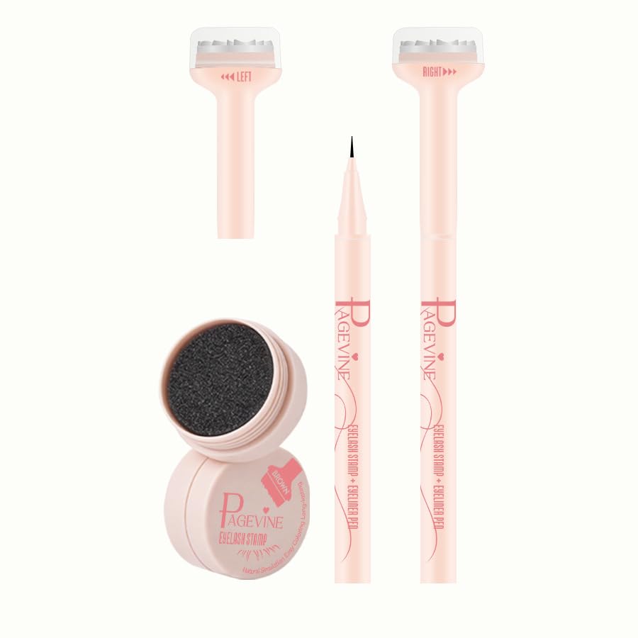 2-IN-1 Lower Lash Stamp, Bottem Lash Stamp with Ultra-Fine Eyeliner Pen, Natural Eyelash Stamp, Easy to Use, Long-Lasting, Waterproof, Smudge-Proof