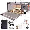 Puppy Incubator with Heating and Oxygenator, Kitten Dog Incubator for Puppies, Puppy Whelping Supplies with Bed Mat, Temperature and Humidity Detection