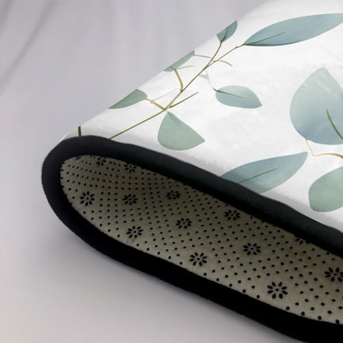 Tapis sol feuilles eucalyptus 160x121 cm velours - 6