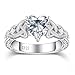 LOIPURI Moissanite Promise Rings for Her, 2CT D Color VVS1, Heart Shaped Celtic Knot, 925 Sterling Silver Engagement Wedding Anniversary Valentines Promise Gift with Certificate, Size 7