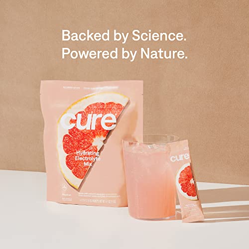Cure Hydration Electrolyte Mix | Electrolyte Powder for Dehydration Relief | Made with Coconut Water | No Added Sugar | Vegan | Paleo Friendly | Grapefruit + Berry Pomegranate Bundle | 28 Packets - Image 3