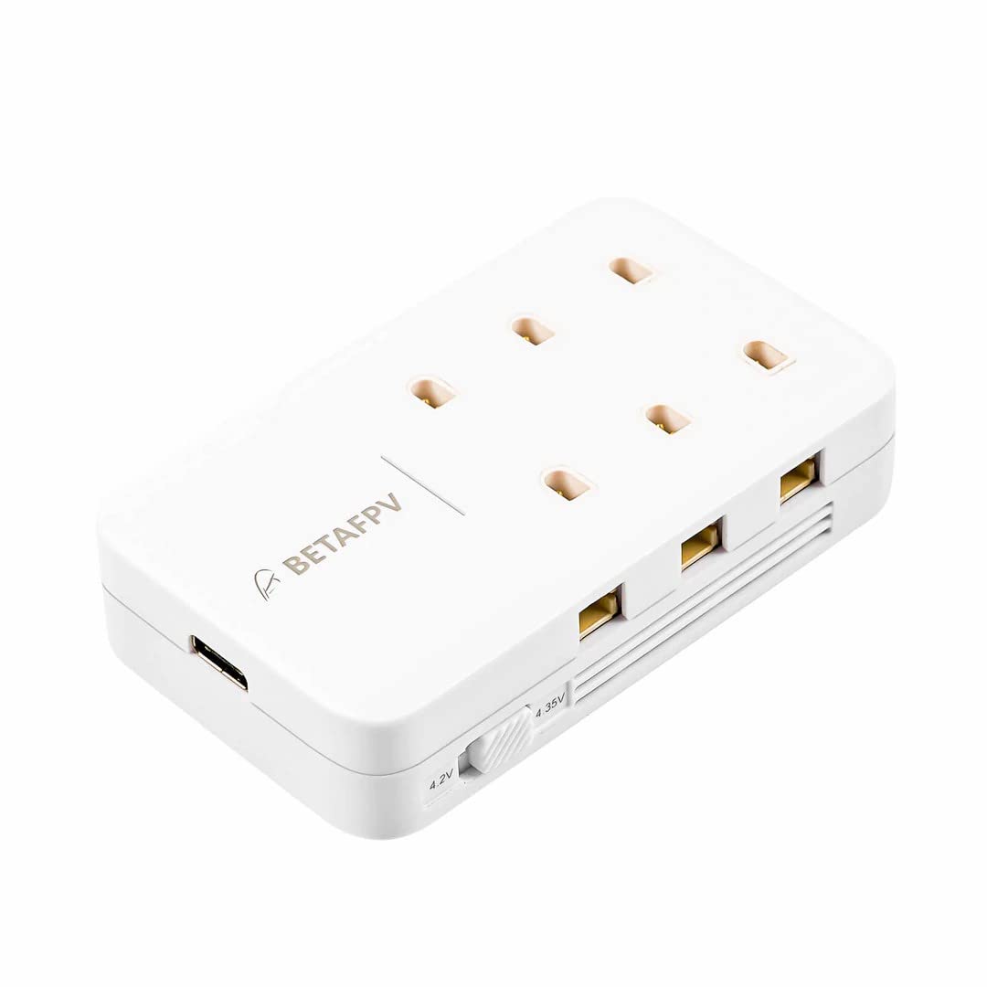 BETAFPV 6 Ports 1S Lipo Battery Charger, Compatible with Cetus Pro Charger, Compatible with PH2.0 and BT2.0, TYPE-C/5-12V Input, PD3.0/QC3.0 (5V/9V/12V) /BC1.2