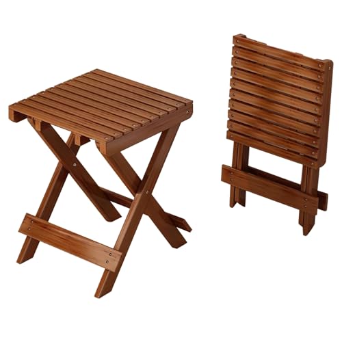 Fainyearn 折りたたみ椅子 踏み台 ステップ アウトドアチェア アウトドアチェア 折りたたみチェア コンパクト スツール 幅28×奥行28×高さ40cm (茶色)
