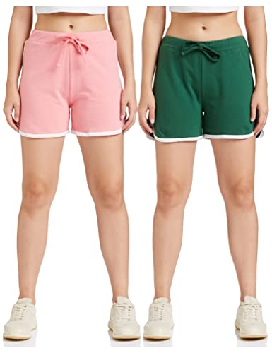 Image of Amazon Brand - Symbol Women's Cotton Blend Regular Fit Lounge Shorts (Pack of 2)