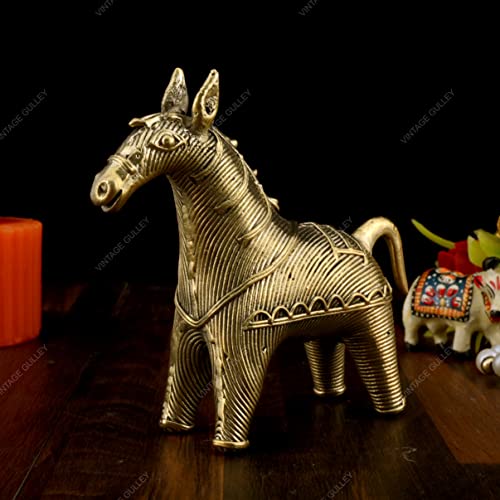 Image of Vintage Gulley Dhokra Catalog Horse I Home Decor I Interior I Handcrafted I Handmade I Artwork