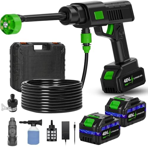 Portable Cordless Pressure Washer, 990PSI Portable Pressure Washer, Battery Powered 15000mAh, 6-in-1 Nozzle,10 Level,33FT Hose,Handheld Car Washer, Power Cleaner for Car, Patio,Floor