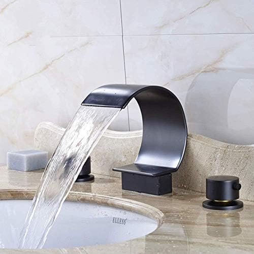 Robinet de salle de bain cascade noir pour lavabo moderne de maison