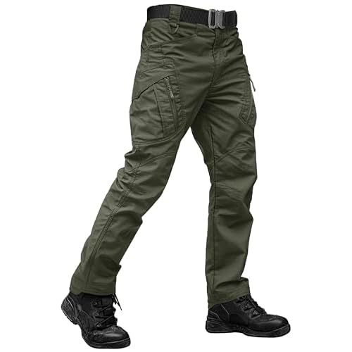 TACVASEN Men's Tactical Pants Waterproof Hiking Work Pants for Men Construction Stretch Cargo Trousers 9 Pockets
