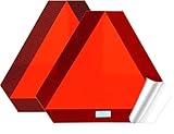 SMV Sign Stickers (2), Slow Moving Vehicle Triangle Emblem with Adhesive Back, 1000’ Visibility for Tractor, AG Equipment, Golf Cart & UTV, OEM Grade ASAE S276.8 Certified