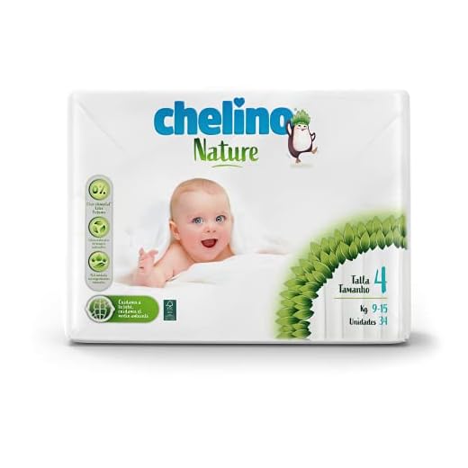 Chelino Nature Pañal Infantil Talla 4 (9-15 kg), 204 Pañales
