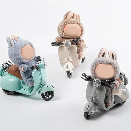 Scooter Toy for Labubu Toy with Light and Music, Cute Have a Seat for Labubu Accessories, Interactive Toys Desktop Decor for Doll Collectors (White) - Image 4