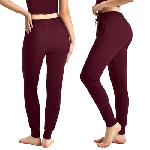Image of CADITEX Womens Joggers with Pockets,Stretch Active Drawstring Sweatpants Women for Travel Workout Running
