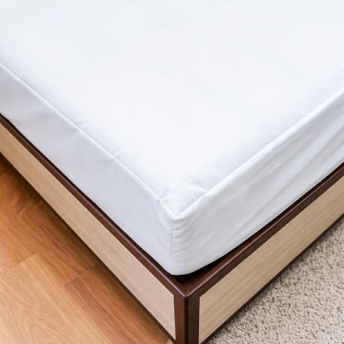 Image of 100% Waterproof Mattress Protector Single Size Bed 30x72 Inch, Non Woven Fabric Fitted Mattress Cover with Elastic, Waterproof Bed Protector, Hypoallergenic, 10 Inch Deep Pocket - White