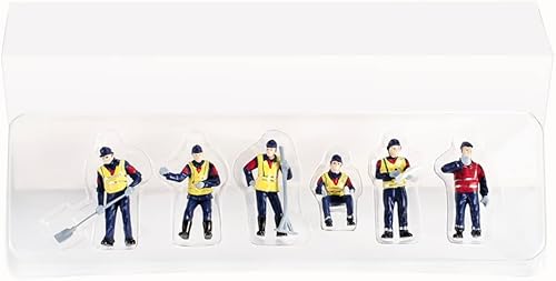 Miniatura 6 de 6 figuras de personas pequeñas a escala 150, pequeñas personas, trabajadores de la construcción, mantenimiento, mini muñecas para vehículos de