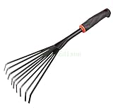 Nueve diente Harrow rastrillo del césped camada limpieza rastrillo jardinería herramienta