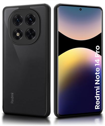 Image of WOW IMAGINE Translucent Hybrid Back Case Cover for Redmi Note 14 Pro 5G | Poco X7 5G Smoked Matte Back | Shock Proof 360 Degree Protection | Protective Hard Case - Matte Black