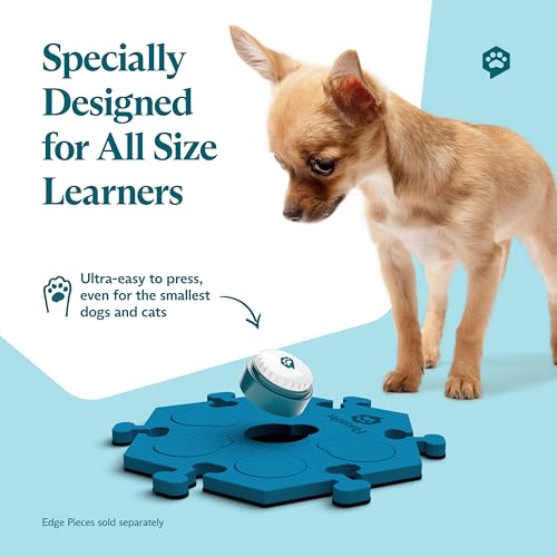 Image of FluentPet Speak Up! Get Started Kit with Clearer Upward-Facing Sound | 6 Recordable Buttons w /Pre-Installed Batteries & 3 HexTile Button Mats | Training Dog & Cat Communication Buttons