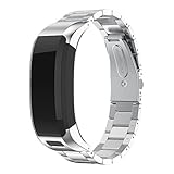 ANCOOL Compatible with Vivosmart HR Bands, Accessory Stainless Steel Replacement Bracelet Unique High Grade Watch Decor Band Metal Straps for Garmin Vivosmart HR(NOT for Vivosmart HR+) -Silver