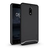 TUDIA Nokia 6 (2017) Case, Slim-Fit HEAVY DUTY [MERGE] EXTREME Protection/Rugged but Slim Dual Layer Case for Nokia 6 2017 (Matte Black)