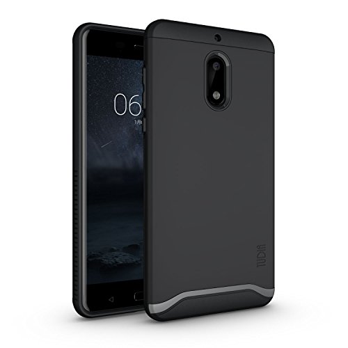 TUDIA Nokia 6 (2017) Case, Slim-Fit Heavy Duty [Merge] Extreme Protection/Rugged but Slim Dual Layer Case for Nokia 6 2017 (Matte Black)