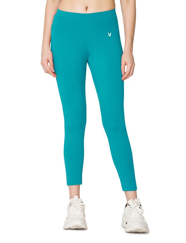 Image of VSTAR PL02 Women Ankle Length Stretchable Slim Fit Leggings with Secured Side Pocket | Moisture-Wicking | Soft Waistband & Cotton-Elastane Fabric