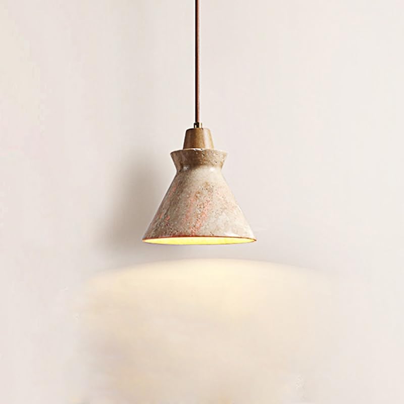 Generico Luce sospesa, Decorazione domestica in noce Piccole lampade Design creativo Ristorante in pietra Negozio di abbigliamento Lampada a sospensione a led(Wood Black)