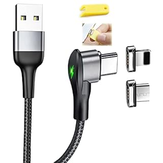 L字 L形 長さ1m+３種類端子 補強型 3in1 マルチ 端子 嵌め込み式 (端子はオス４ピン、ケーブルはメス４ピン) マグネット usb 充電 ケーブル QC-3.0 急速 対応 max 3A 磁気 着脱式 スマホ TYPE-C micro-usb I-product 汎用 防塵 Android タイプ-C マイクロ-USB-C-micro-a-b コネクター 磁石 磁力 アダプター チャージ 線 コード アイホンに適合 ソケット