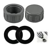 2 Stück PVC-Gewindekappe 3/4'', Rohrkappe 25mm runder Innengewinde mit Gummidichtungen, langlebige Rohrkappe für Waschmaschine Küche Abflussrohre Wasser Garten